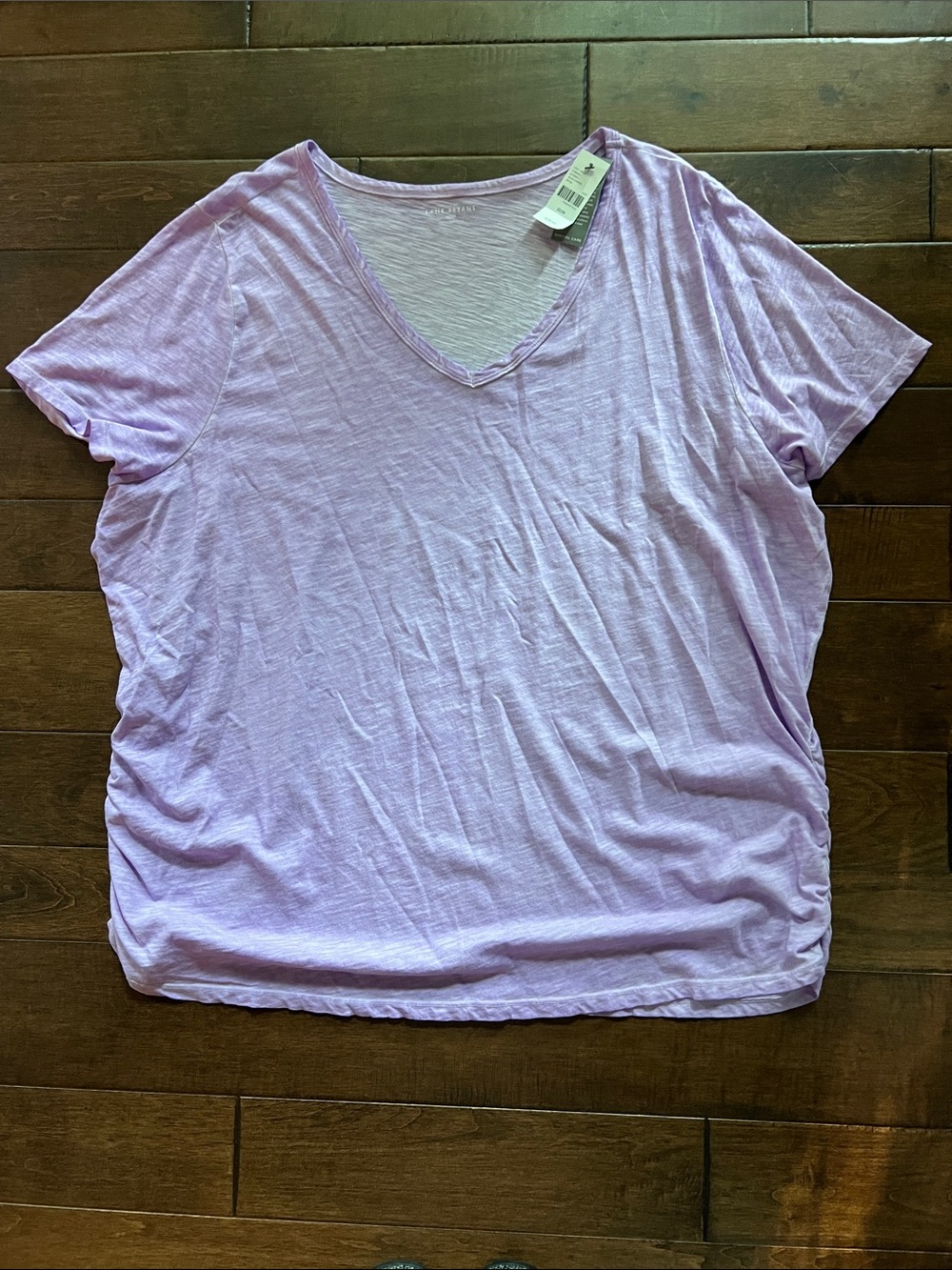 Lane Bryant Lavender V-Neck Short Sleeve Tee